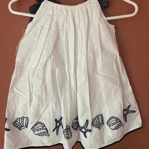 White Dress with Navy Sea Shell Design- Girls Size 3T NWT Rachel Zoe - Picture 1 of 2